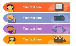 4 creative people banner vector
